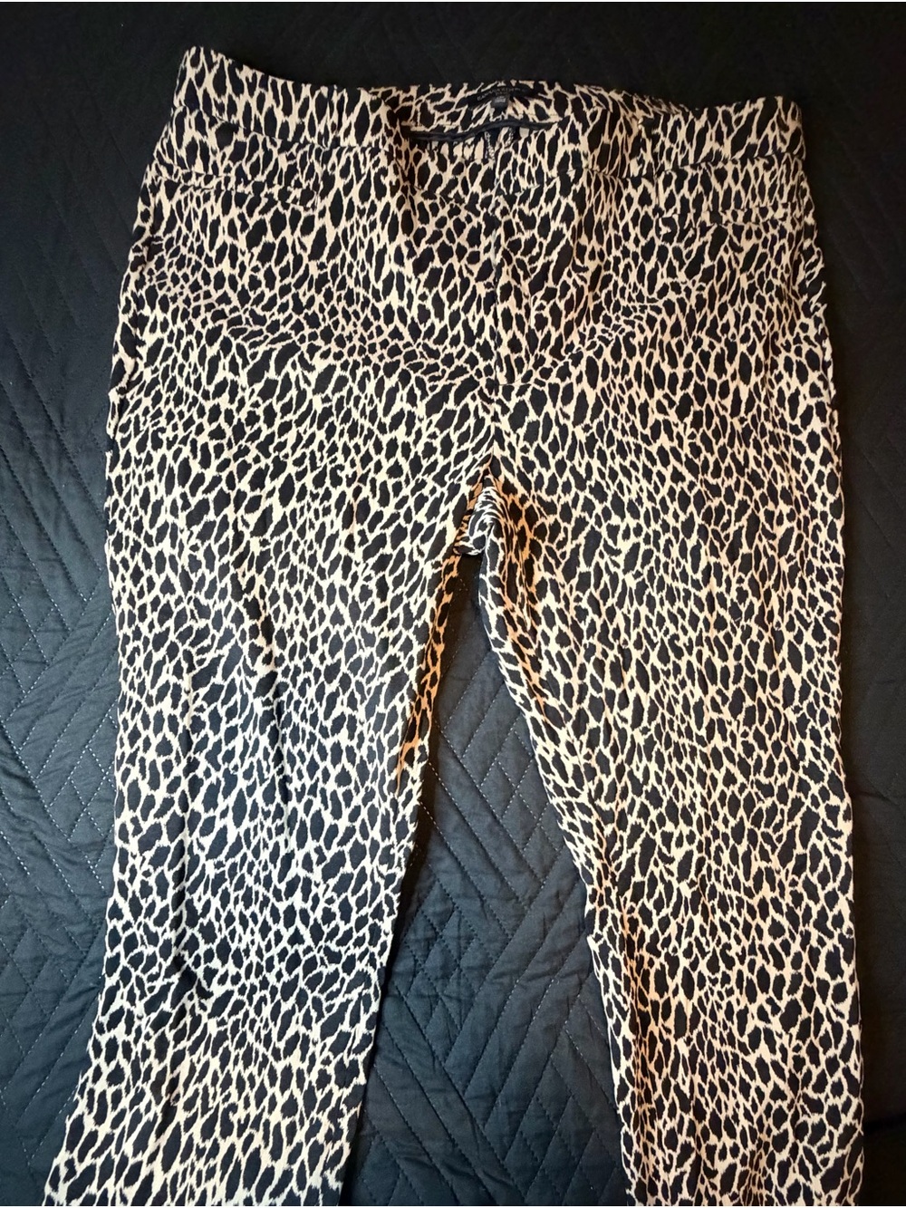 Banana Republic Black and Cream Leopard Print Kids Leggings
